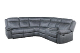 Dollum Two Tone Gray Velvet Sectional Sofa
