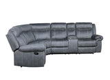 Dollum Two Tone Gray Velvet Sectional Sofa