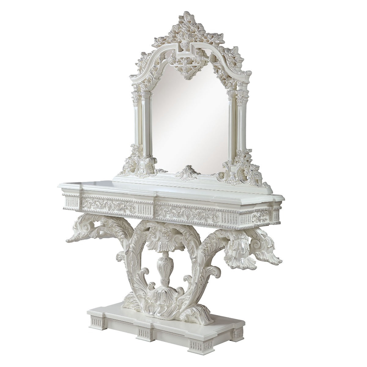 Vanaheim Antique White Finish Mirror