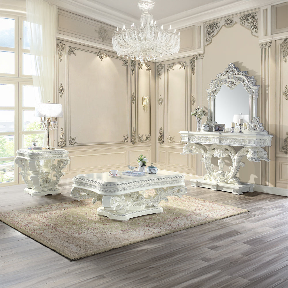 Vanaheim Antique White Finish Mirror