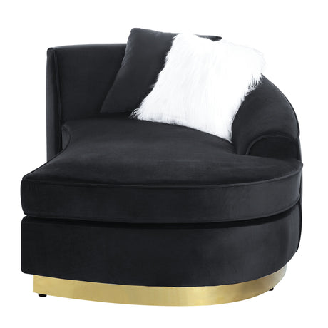 Achelle Black Velvet Chaise