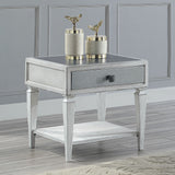 Katia Rustic Gray & Weathered White Finish End Table