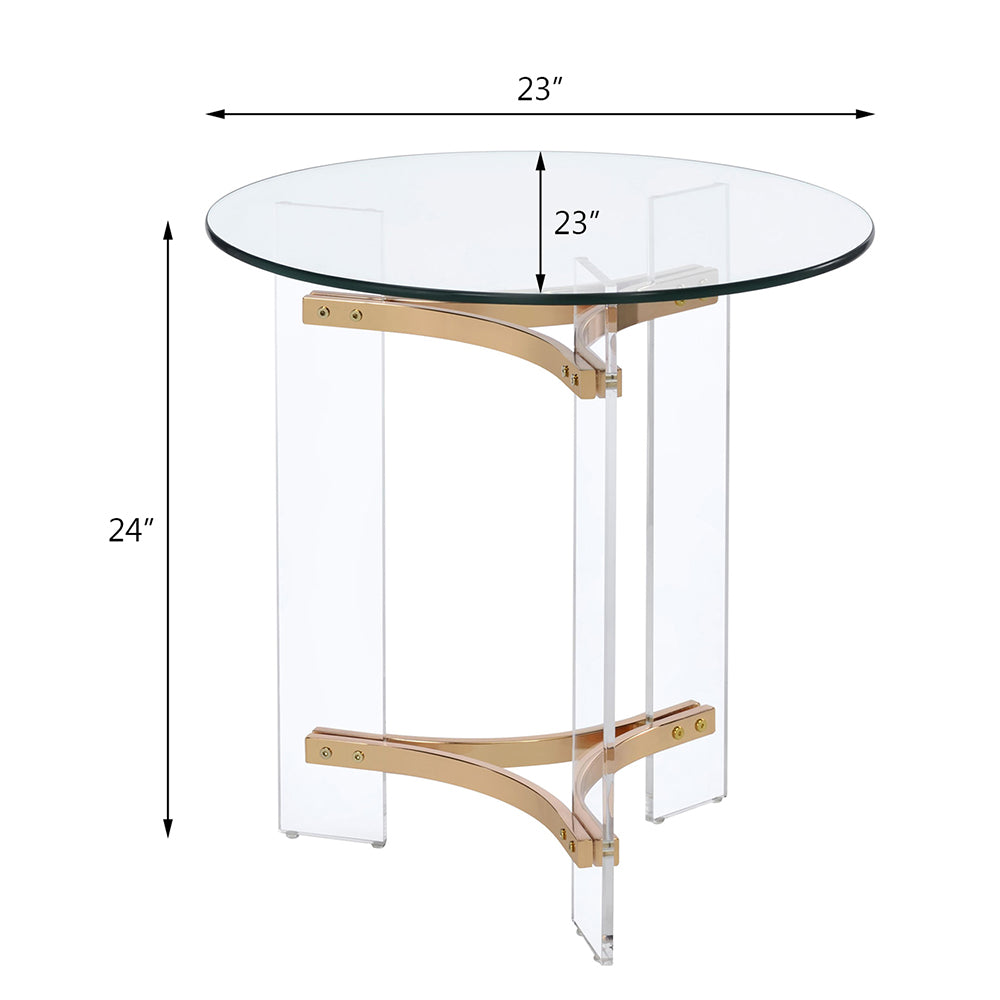 Sosi Gold Finish End Table
