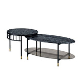 Silas Faux Marble Top & Black Finish Coffee Table