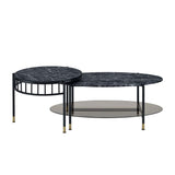 Silas Faux Marble Top & Black Finish Coffee Table