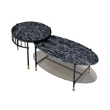 Silas Faux Marble Top & Black Finish Coffee Table