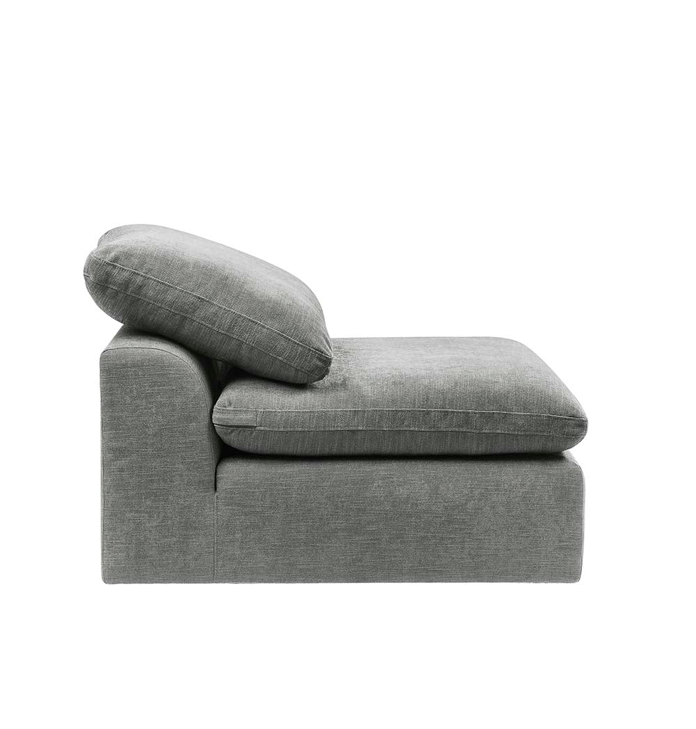 Naveen Gray Linen Armless Chair