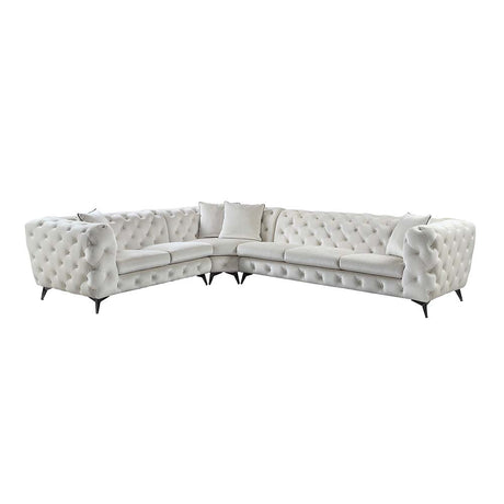 Atronia Beige Fabric Sectional Sofa