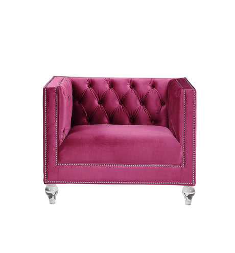 Heibero Burgundy Velvet Chair