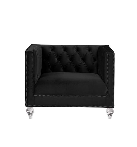 Heibero Black Velvet Chair