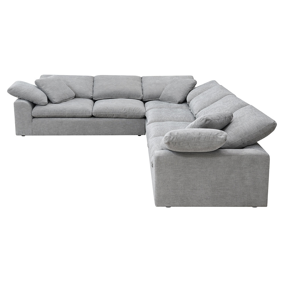 Naveen Gray Linen Sectional Sofa