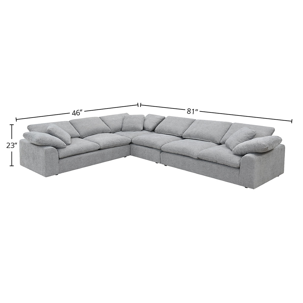 Naveen Gray Linen Sectional Sofa