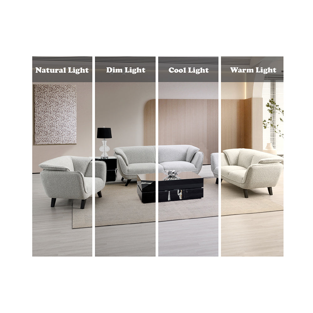 Nayeli Light Gray Boucle Sofa