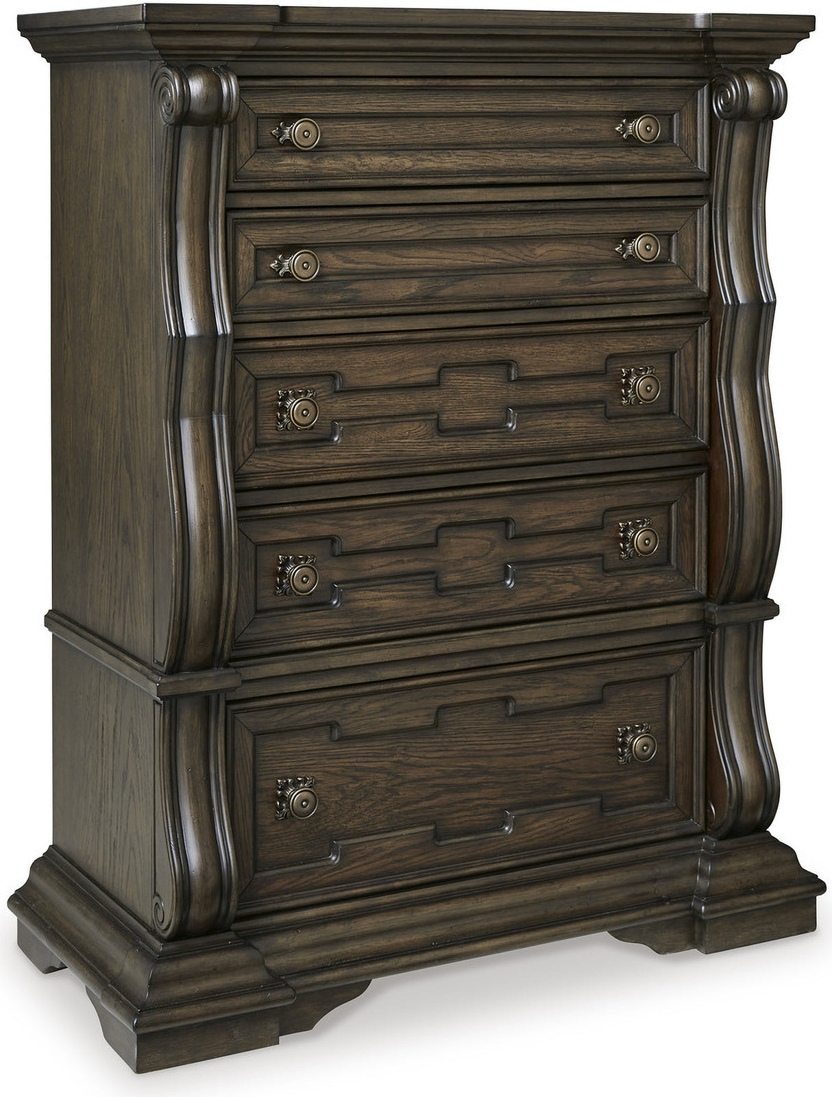 Maylee Bedroom Set In Dark Brown