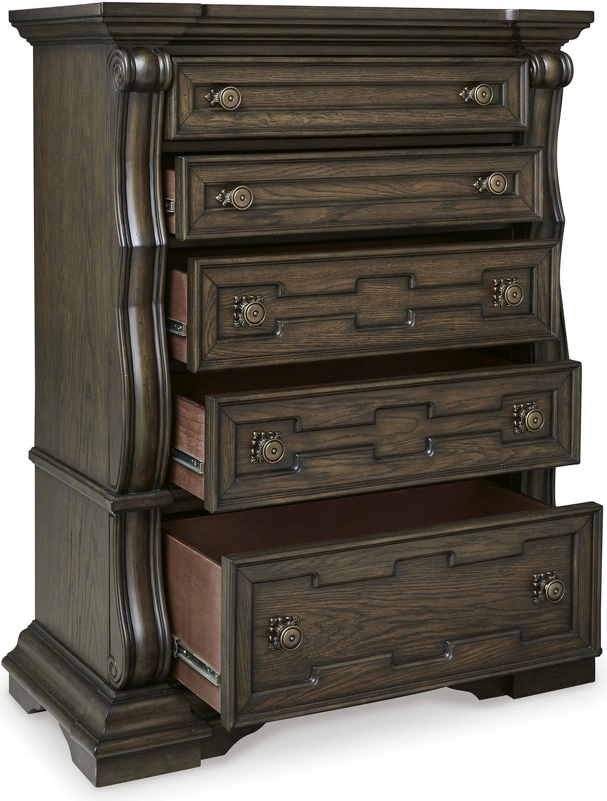 Maylee Bedroom Set In Dark Brown