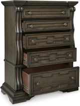 Maylee Bedroom Set In Dark Brown