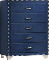 Melody Pacific Blue Upholstered Panel Bedroom Set