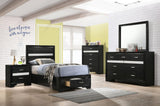 Miranda Black Youth Panel Storage Bedroom Set