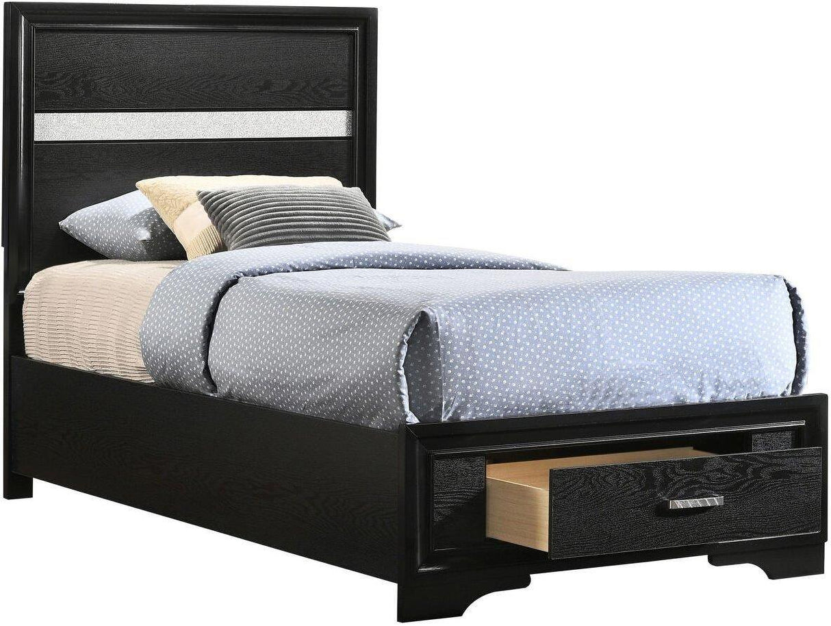 Miranda Black Youth Panel Storage Bedroom Set