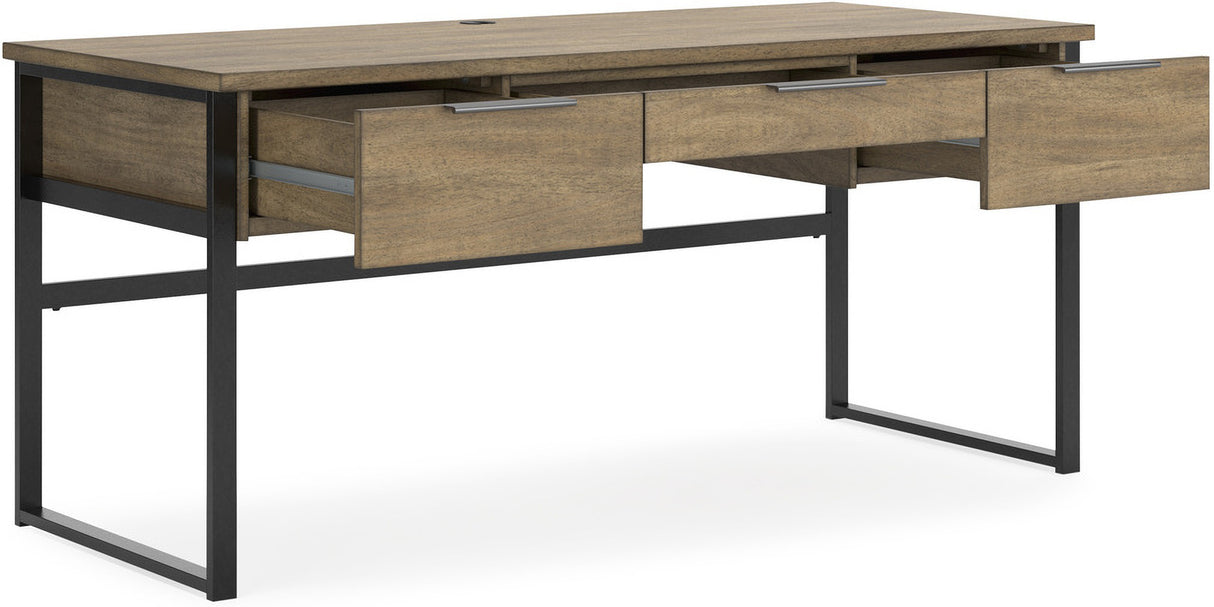 Montia 67 Inch Home Office Desk Set In Light Brown