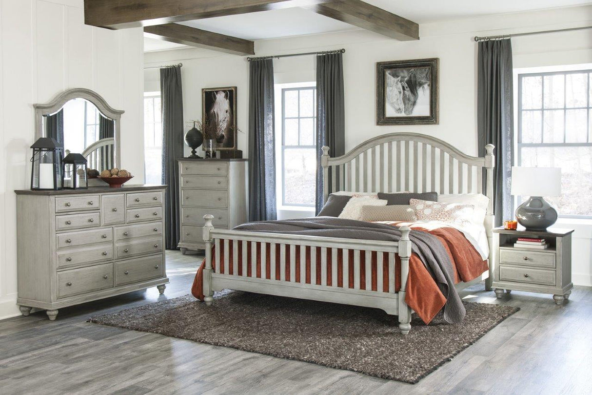 Mossbrook Light Gray Poster Bedroom Set