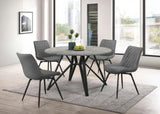 Neil Concrete And Gunmetal Dining Room Set