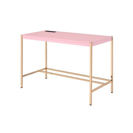 Midriaks Pink & Gold Finish Writing Desk