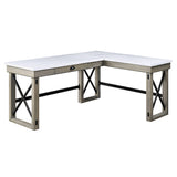 Talmar Marble Top & Rustic Oak Finish Writing Desk