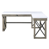 Talmar Marble Top & Rustic Oak Finish Writing Desk