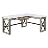 Talmar Marble Top & Rustic Oak Finish Writing Desk