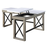 Talmar Marble Top & Rustic Oak Finish Writing Desk