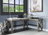 Talmar Marble Top & Rustic Oak Finish Writing Desk