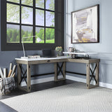 Talmar Marble Top & Rustic Oak Finish Writing Desk
