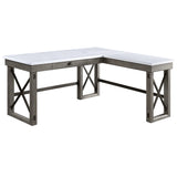 Talmar Marble Top & Weathered Gray Finish Writing Desk