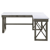 Talmar Marble Top & Weathered Gray Finish Writing Desk