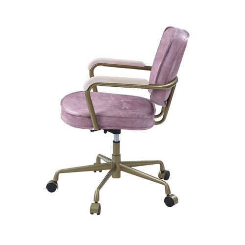 Siecross Pink Top Grain Leather Office Chair