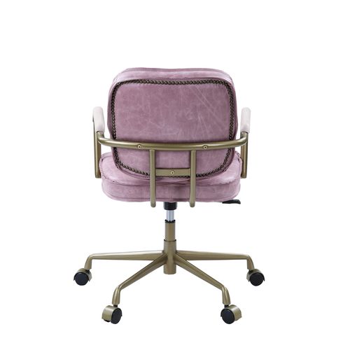 Siecross Pink Top Grain Leather Office Chair