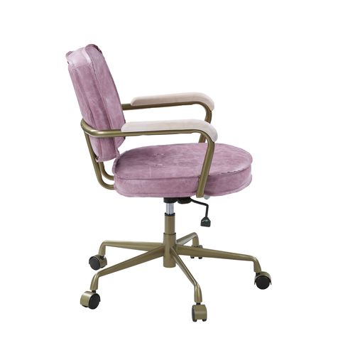 Siecross Pink Top Grain Leather Office Chair
