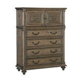 Rachelle Weathered Pecan And Gray Sleigh Bedroom Set