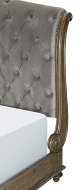 Rachelle Weathered Pecan And Gray Sleigh Bedroom Set