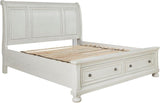 Robbinsdale Antique White Sleigh Storage Bedroom Set
