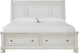 Robbinsdale Antique White Sleigh Storage Bedroom Set
