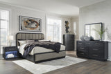 Rowanbeck Panel Bedroom Set In Black and Gray