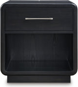 Rowanbeck Panel Bedroom Set In Black and Gray