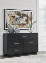 Rowanbeck Panel Bedroom Set In Black and Gray