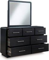 Rowanbeck Panel Bedroom Set In Black and Gray