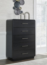 Rowanbeck Panel Bedroom Set In Black and Gray