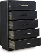 Rowanbeck Panel Bedroom Set In Black and Gray