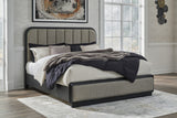 Rowanbeck Panel Bedroom Set In Black and Gray