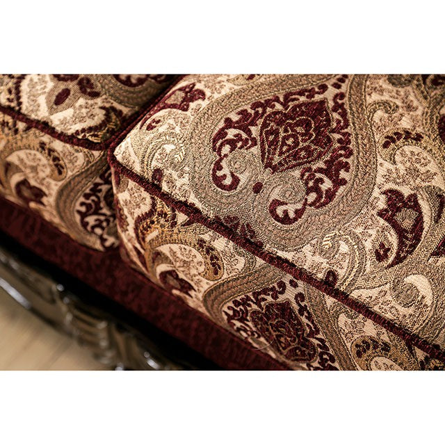 Matteo Burgundy/Brown Loveseat